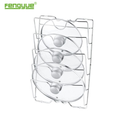 fengyue kitchen pan lid holder Kitchen Organizer Rack Pan Pot Cover Lid Storage Holder 5 tier pan holder