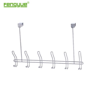 Door Mounted Decorative Metal Wire 6 Hooks Over The Door Coat Hooks