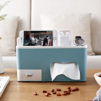 Multi-functional table top tissue box desktop storage box organizer mobile phone  remote control holder